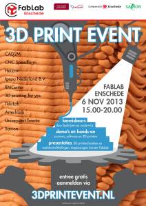 6 november 2013: 3D Print Event